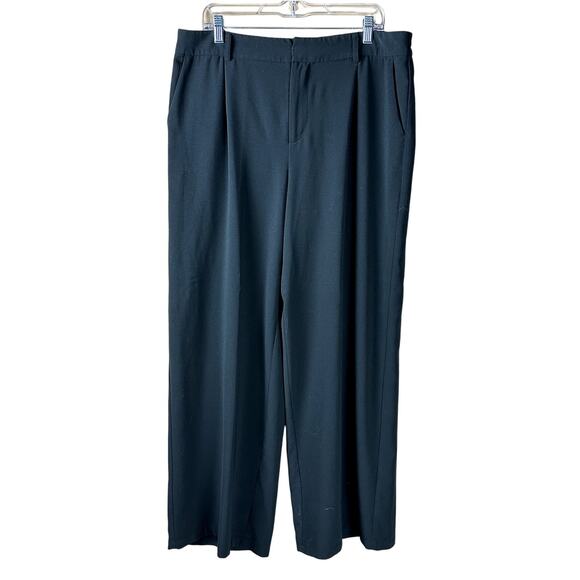 ModCloth Women Size XL Wide Leg Black Careerwear Officewear Dress Pants Pockets - Picture 1 of 11